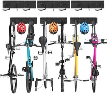 Sinoer bike storage, Bike Wall Rack for 6 Bicycles + 3 Helmets,Bike Storage Wall Mount Hanger,Adjustable for Garage or Home, Vertical Cycling Hanger, Holder for Road Bicycles（HookInner width: 60mm)