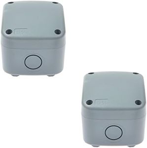 SuperInk 2 Pack Dustproof Electrical Junction Box Connector 5 Pole Waterproof Enclosure Case fit 20mm Cable Gland for Outdoor Use (86x74x62mm) IP66 Rated