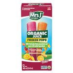 Mrs. J's Natural, Strawberry-Mango & Orange-Pineapple, Organic Juice Pops, Pack of 12 x 53 ml