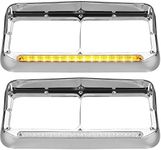 Partsam 2x Headlight Bezels Chrome 