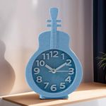 UMAI Alarm Clock (15cm) |Alarm Clock For Students |Loud Alarm Clock For Heavy Sleepers |Mini Alarm Clock For Kids |Alarm Clock For Bedroom |Table Watch|Violin Shaped Table Clock For Study Table - Blue