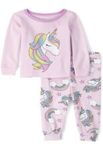 Cotton set for babies with rainbow unicorn design. 0-3 Months.