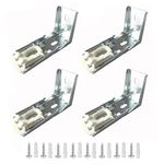 BOLWHAO 4pcs Mounting Bracket Snap Metal Clips for Cellular Honeycomb and Pleated Shades Headrails Width 1-1/2''(38mm) for Cordless and Cord Loop Blinds Accessories Replacement, Silver