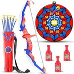 Kids Bow and Arrow Set LED Light Up Archery Set with 10 Suction Cup Arrows, 1 Archery Targets,3 Score Target for Kids Ages 3-12 Birthday Gifts Toys for 5 6 7 8 9 10 11 12 Year Old Boys Girls