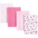 Luvable Friends Unisex Baby Cotton Flannel Burp Cloths - pink - One size