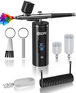 SICOPRO Airbrush Kit, Cordless Airbrush for Nails, Air Brush Kit With Air Compressor for Models/Shoes/Cakes/Hair, Air Brush Guns For Painting