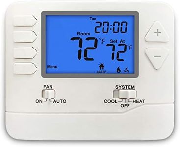 ELECTECK Thermostat, 5-1-1 Day Programmable, Large Digital LCD Display, Compatible with Single Stage Electrical and Gas System, Up to 1 Heat/1 Cool, White