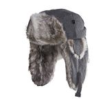 Chaos 11G3-2441 Men's Dylon Wool Blend Trapper Hat (Unisex, Heather Grey)