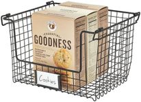 InterDesign Classico Stackable Storage Basket with Handles for Pantry, Kitchen, Bathroom, Countertop, and Desk Organization 12" x 10" x 7.75" Large