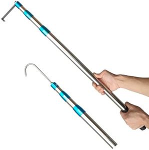 Bytcew Cargo Grabber Reach Retriever Tool, 6.3 Ft Heavy Duty Truck Accessories Telescoping Pull Pole with Two Hooks