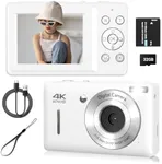 Digital Camera, FHD 1080P Digital Camera for Kids, Vintage Digital Camera with 16X Zoom, Face Detect, Smile Capture, Anti Shake, Compact Point and Shoot Camera Small Camera for Teens White