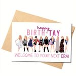 The Eras Themed Birthday Card Set Popular Pop Star Singer "Happy Birth-TAY! Welcome to your Next Era" Greeting for Tay Fans, Girls Friend, Sister, Daughter, Family, (with Envelope)