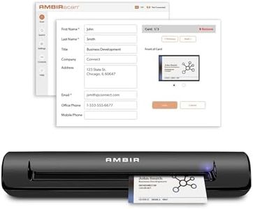 Ambir TravelScan Pro 600-BCS Simplex Document Scanner with AmbirScan Business Card for Windows PC