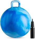 Hopper Ball with Handle for Kids - 20-Inch (50cm) Hippity Bounce Ball for Kids Ages 7-9, Blue Jumping Kangaroo Hop Ball Boys or Girls Gift, Sit and Hoppity Bouncer Ball with Hand Pump