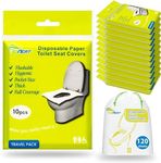 SoNeat Disposable Toilet Seat Covers - 120 Sheets of XL Flushable Toilet Seat Covers for Potty Training, Travels and Public Restrooms - Paper Toilet Seat Covers for Kids and Adult, 18" X 15", 12 Packs