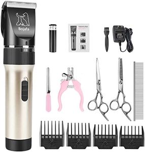Bojafa Dog Grooming Clippers Kit Cordless Rechargeable Professional Pet Grooming Clippers Quiet Low Noise for Dogs Cats Hair Clippers Shaver Set Dog Grooming Kit