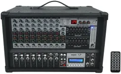 Rockville RPM109 V2 12 Channel 4800w Powered Mixer, 7 Band EQ, Effects, USB, 48V