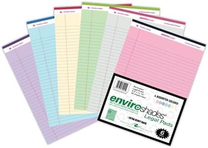 Roaring Spring Enviroshades Recycled Legal Pads, 50 Sheets, 8.5" x 11.75", Pack of 6 Assorted Colors