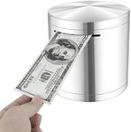 MOOKOMI Unbreakable Stainless Steel Piggy Bank - Perfect Money Saving Box for Kids and Adults - Ideal for Any Occasion - 5.9 inches