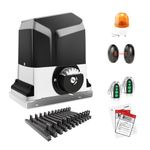 TOPENS RK1200T Automatic Sliding Gate Opener Rack Drive Electric Gate Motor for Heavy Driveway Slide Gates Up to 1500kg, Security Gate Operator AC Powered with Gear Rack, Beacon and Photo Sensor