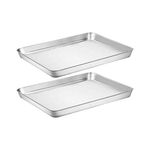 Baking Sheet Cookie Sheet Set of 2, Umite Chef Stainless Steel Baking Pans Tray Professional 18 inch, Non Toxic & Healthy, Mirror Finish & Rust Free, Easy Clean & Dishwasher Safe