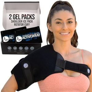 ActiveWrap - Shoulder Ice Pack Wrap with 2 Reusable Hot and Cold Packs and Compression Straps for Shoulder Pain, Shoulder Ice Pack Rotator Cuff Cold Therapy, For Heat and Ice Therapy, Small/Medium