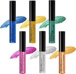 RONZILLE Combo of 6 Waterproof shimmer Metallic Glitter Eyeliner(Green, Silver, Golden, Blue, Rosegold, Pink) 30 ml (Multicolor)