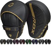 RDX Boxing Pads Curved Focus Mitts, Maya Hide Leather KARA Hook and jab Training Pads, Adjustable Strap Ventilated, MMA Muay Thai Kickboxing Coaching Martial Arts Punching Hand Target Strike Shield