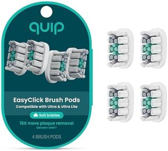 quip Ultra and Ultra Lite EasyClick Brush Pod Refill Heads, White, 4 Pack