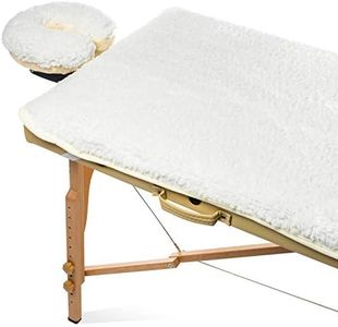 Saloniture Fleece Massage Table Pad & Face Cradle Set - Soft and Comfortable 1/2" Thick Facial Bed and Headrest Cover - Natural