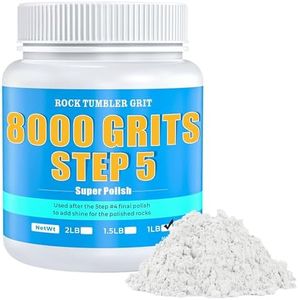 KomeStone Rock Polisher 8000 Grit Aluminum Oxide Polishing Grits – Step 5 Final Stage for Rock Polishing, Fine Abrasive Polishing Podwer for All Kinds of Stones, Gems, and Glass Polishing