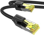 UGREEN Cat 7 Ethernet Cable Braided High Speed Network Cord 10Gbps 600Mhz POE RJ45 Shielded Gigabit Internet Cables LAN Cords for Gaming Compatible with PS5 PS4 Xbox Switch PC TV Modem Router 3M