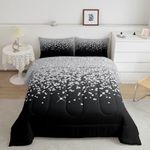 Feelyou Silver Glitter Print (No Glitter) Comforter Bling Party Decorations Bedding Set Diamond Black Comforter Set for Girls BedDuvet Set Quilt Set Toddler Size