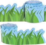 Juvale 12 Pack Green Grass Bulletin Board Border Strips, Spring Classroom Decorations (36 ft)