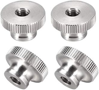 uxcell Knurled Thumb Nuts, 4Pcs M6x1mm 304 Stainless Steel Round Knobs Fasteners for 3D Printer Parts, Silver Tone