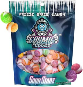 Cosmic Freeze Sour Starz Freeze Dried Candy, Crunchy Freeze Dry Candy for Mix-In Snacks Candy Freeze Dried, Gluten-Free, Made in USA, 2.4 Oz, 1-pack