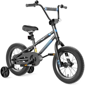 Glaf 12 14 16 Inch Kids Bike with Training Wheels for Boys and Girls Ages 3+ Years Old Bike Bicycle with Water Bottle Holder,Bell, Lightweight