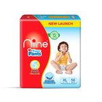 Niine Baby Diaper Pants, Extra Large(XL) Size (12-17 Kg) | 56 Count, Pack of 1| With Diaper Change Indicator| Faster Absorption |Up to 10 Hours Protection| Anti-Rash Diapers