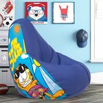 ComfyBean Bag with Beans Filled XXL- Official: Garfield Bean Bags - for Teenagers - Max User Height : 4.5-5 Ft.-Weight : 45-50 Kgs(Model: Garfield_ARTWORK-16 - Blue)