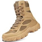 IYVW 5.AA A0511 Military Tactical Work Utility Footwear Shoes Men - Combat Boots Desert Army Outdoor Sports Camping Hiking Zipper Desert yellow 9.5UK