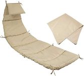 Sunnydaze Outdoor Hanging Lounge Chair Replacement Cushion and Umbrella Fabric - Beige