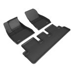 3D MAXpider Custom Fit Kagu Floor Mat (Black) Compatible with Tesla Model 3 Highland 2024-2025 - Full Set