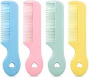 MEGAVOW 4 Pcs Baby Hair Comb, Cute Small Round Hairbrushes Hair Brush Set for Toddler Newborn Girls and Boys Childrens Multicolor