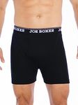 Joe Boxer Men's 3 Pack Cotton Fitted Boxer, Black, L