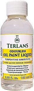 TERLANS Oil Paint Thinner, 100 ml (3.38 Fl. Oz.) Completely Odorless Liquid/Art Paint Brush Cleaner/Degreaser/Turpentine Substitute