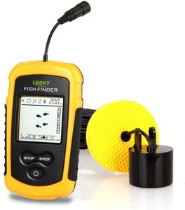 Lucky Handheld Fish Finder 200kHz 100M Portable Sound Sonar Depth Detector Transducer