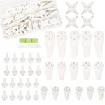 50pcs Non-Trace Picture Hook for Hard Wall, Picture Hanging Kit for Picture Frame Fixing, Assorted Picture Hanger Set for Hardwall Drywall Painting Wedding Photos Mirror, White