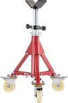 VEVOR Pipe Stand, Pipe Jack Stand, V Head Pipe Stand Adjustable Height 20-37 Inch, Pipe Jack Stands with Casters 882 LB, Folding Portab