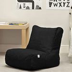 SKYSHOT Chair Sofa Bean Bag Cover with Relaxing Footrest Without Beans (Color - Black) (Material - Faux Leather)