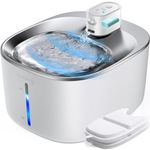 FEELNEEDY Cat Water Fountain Battery Operated, 4L/135 fl oz Pet Water Fountain with Sensor, Built-in 4000mAh Lithium Battery Powered, with 2 Filters and Wireless Pump for Cats and Dogs (YPD-C004P)